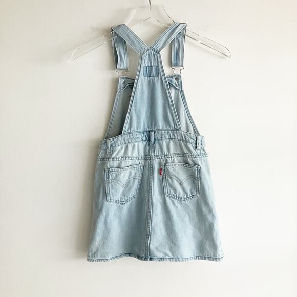 Levi's Skirtall 7 Light Wash Denim Jumper Overall Dress Pockets Blue Jean - Picture 4 of 8